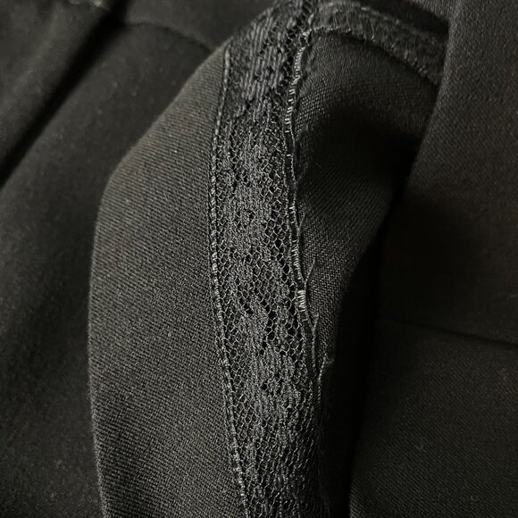 Anne Klein Black Dress Pants 14P 36" x 26" Gold Zipper Pockets - Picture 10 of 14